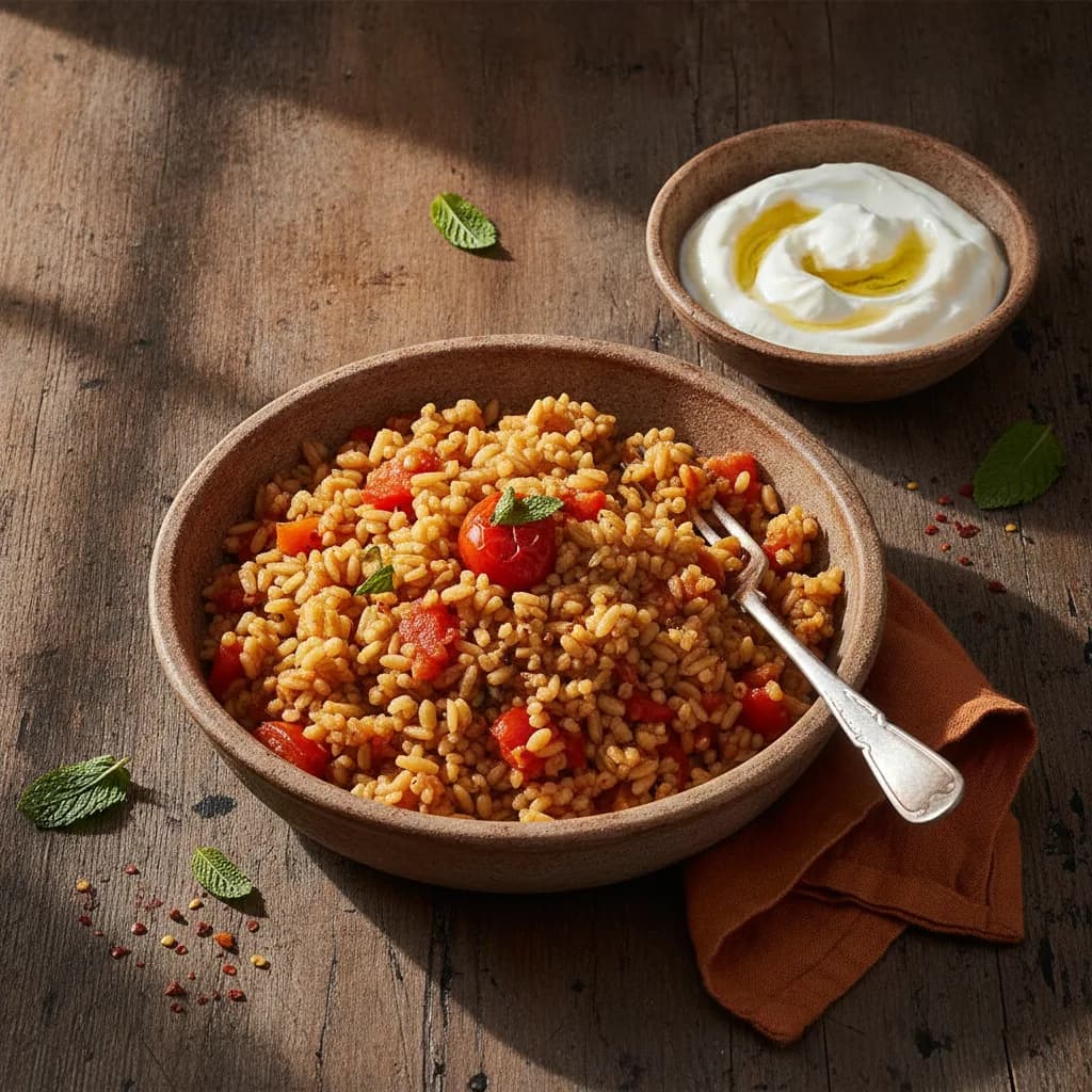 Bulgur Pilavı — Domatesli Türk Bulguru